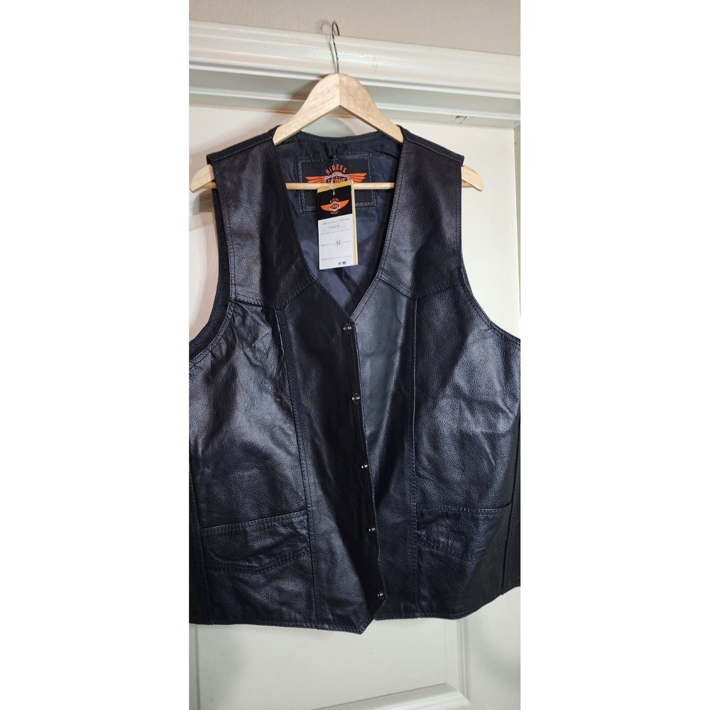Gargoyle‎ Bells Gun Pocket Vest Leather Biker Concealed Carry/Gun  Men's  NWT 52